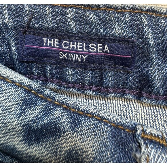 Vigoss The Chelsea Womens Skinny Distressed  Jeans Size 28x26 Blue Denim - Picture 3 of 11